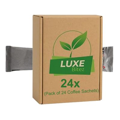 2-in-1 Instant Coffee Sticks, Original Flavor, Single-Serve Sachets, Rich & Creamy Coffee Mix, No Sugar Added, Travel-Friendly Pack 24 Count | Compatible For Nescafe By Luxe Bitez