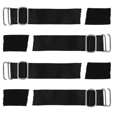 DINHEAROM Adjustable Elastic Visor Strap Replacement for Hiking and Outdoor Activities 4pcs with Silver Buckle, Lightweight and Metal Material for Caps and Beach Caps