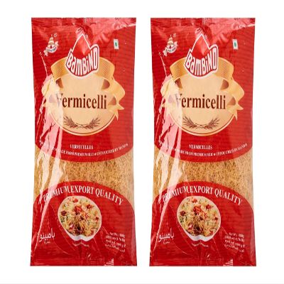 Bambino Roasted Vermicelli 850g Pre-Roasted Seviyan | Thin Wheat Noodles for Upma, Kheer & Desserts | Quick Cook Vermicelli | Vegetarian (Pack of 2)