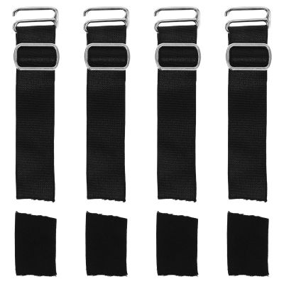 COOPHYA Adjustable Elastic Hat Straps Black and Metal Material with Silver Buckles 4pcs Portable and Comfortable Fit 2.5cm Width, 10cm for Caps and Sun Hats for Camping and Fishing
