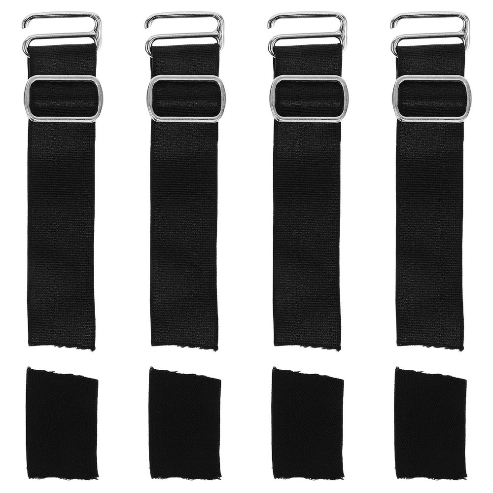 COOPHYA Adjustable Elastic Hat Straps Black and Metal Material with Silver Buckles 4pcs Portable and Comfortable Fit 2.5cm Width, 10cm for Caps and Sun Hats for Camping and Fishing