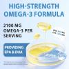 Omega 3 Fish Oil Supplements, 4200mg Fish Oil with EPA & DHA, Enteric Coated Softgels, Lemon Flavor, Daily Omega-3 Fatty Acids Supplement for Nutritional Support & Overall Wellness 240 Softgels view 3