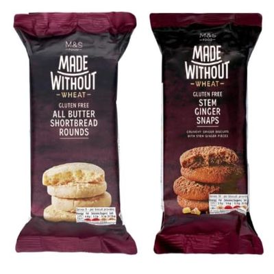 M&S Food Made Without Wheat Gluten Free All Butter Shortbread Rounds and Stem Ginger Snaps