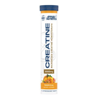 Applied Nutrition Creatine Effervescent Tablets Creatine Monohydrate with Flavour - Increases High-Intensity Physical Performance - 16 Effervescent Tablets - Tropical