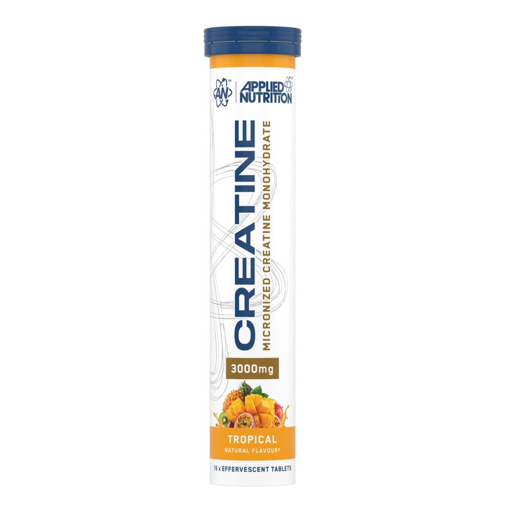 Applied Nutrition Creatine Effervescent Tablets Creatine Monohydrate with Flavour - Increases High-Intensity Physical Performance - 16 Effervescent Tablets - Tropical