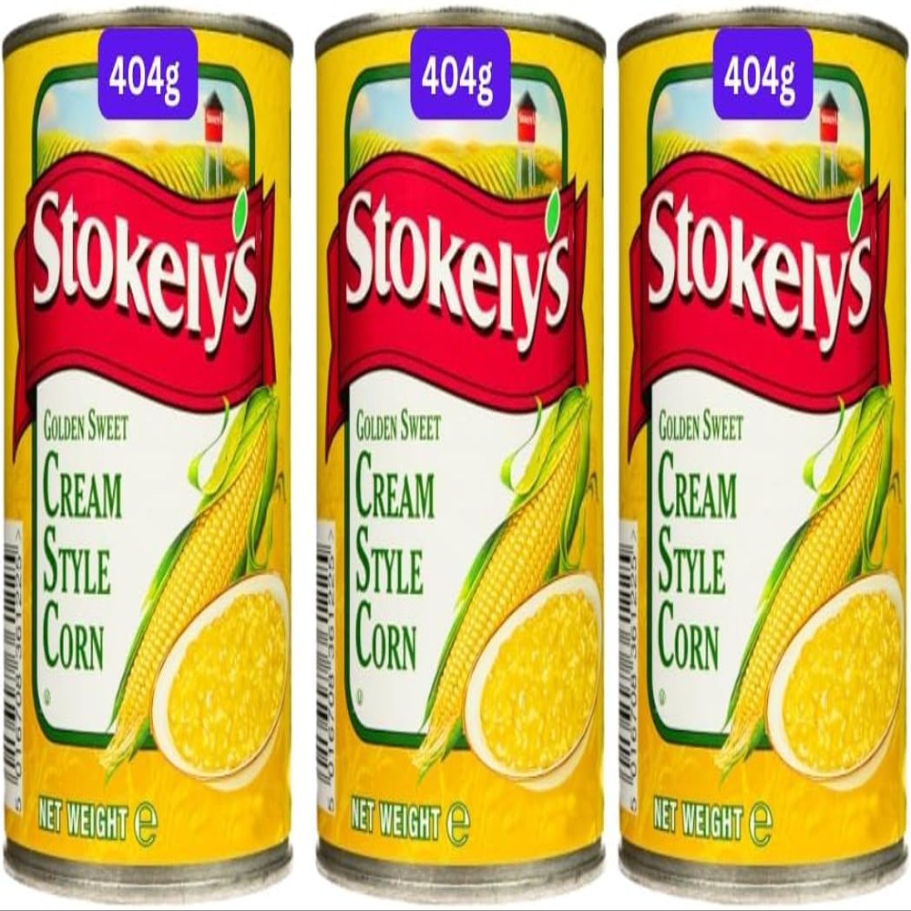 Golden Sweet Cream Style Corn, Tinned Creamed Sweetcorn, 404g (3x404)