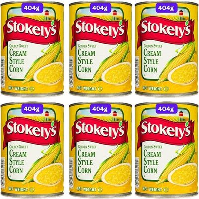 Golden Sweet Cream Style Corn, Tinned Creamed Sweetcorn, 404g (6x404g)