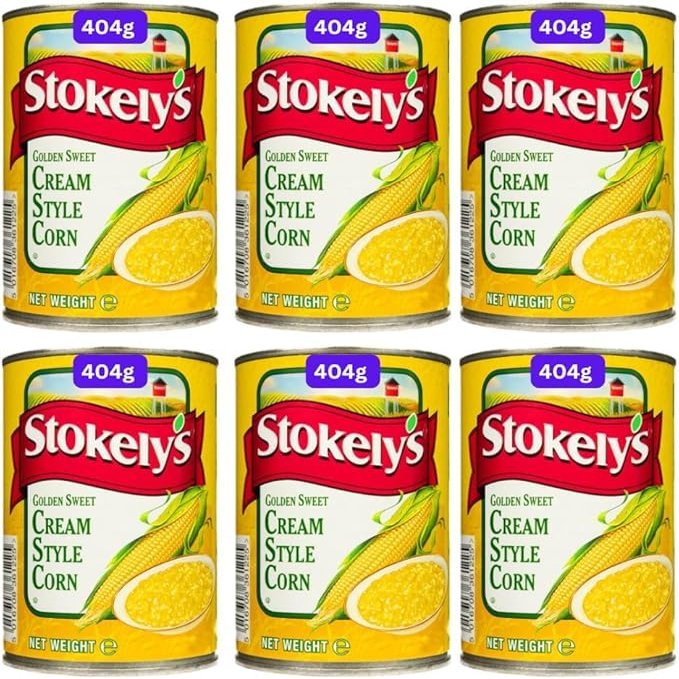 Golden Sweet Cream Style Corn, Tinned Creamed Sweetcorn, 404g (6x404g)