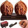 2026 New Natural Chinese Wenwan Walnut Set, Premium Jade Walnut, Unpolished Wenwan Walnut Set, Hand Exercises to Improve Concentration, Suitable As A Gift for Friends (A41-42mm) view 1