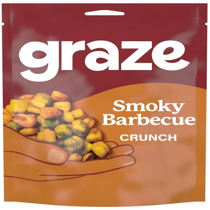 Graze Crunch Protein Sharing Bag 100g | High Protein Healthy Snack | Crunchy Mixed Snack Pack | Ideal Sharing Size Energy Snack (Graze Smoky Barbecue Crunch 100g)