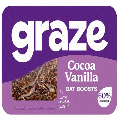 Graze Oat Boosts 50g Variety Pack High Fibre Snack Mix, Healthy Wholegrain Breakfast Energy Snack (Graze Cocoa Vanilla & Protein Flapjack 50G)