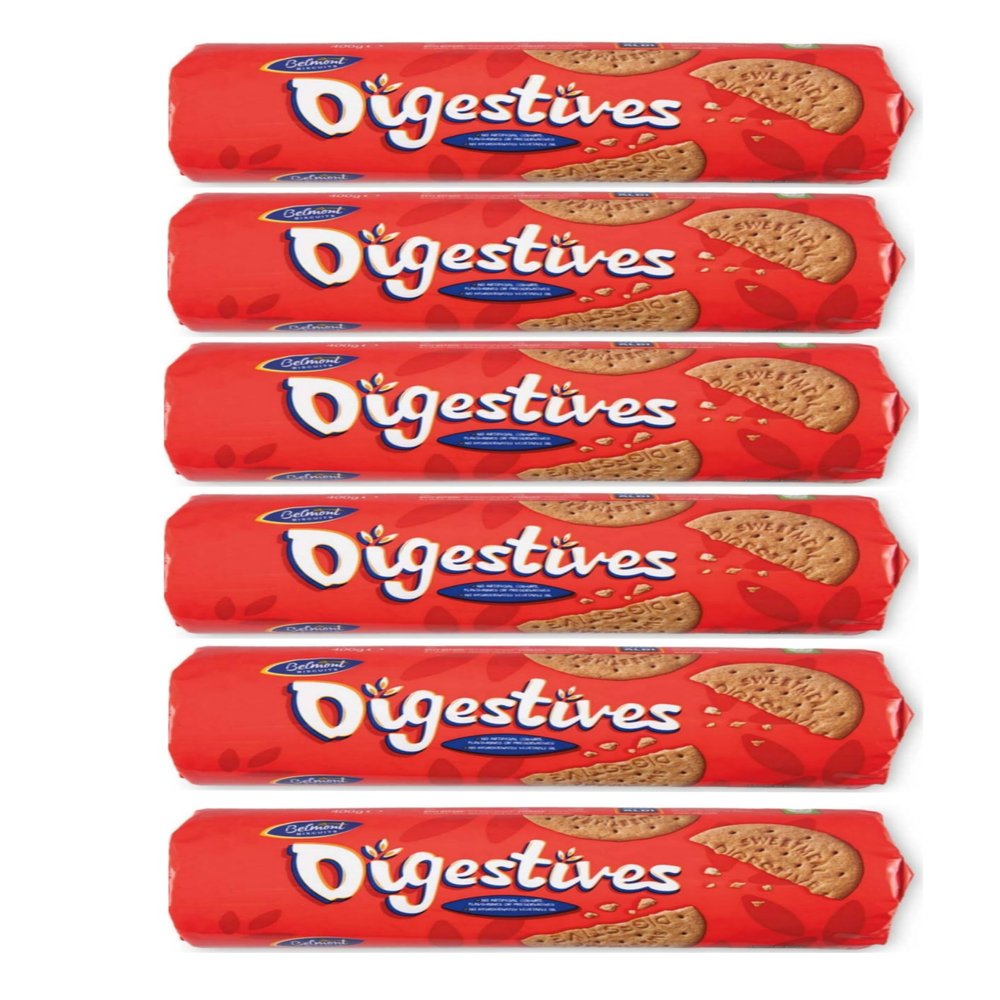 Bizzal Belmont Digestives Biscuits, No Artificial Colours or Preservatives, 400g, Pack of 6