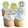 15 Pre-Cut La Dolce Vita Lemon Pattern Italian Inspired Edible Wafer Paper Cake Cupcake Toppers Decorations - 5cm circles view 1