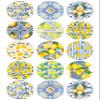 15 Pre-Cut La Dolce Vita Lemon Pattern Italian Inspired Edible Wafer Paper Cake Cupcake Toppers Decorations - 5cm circles view 2