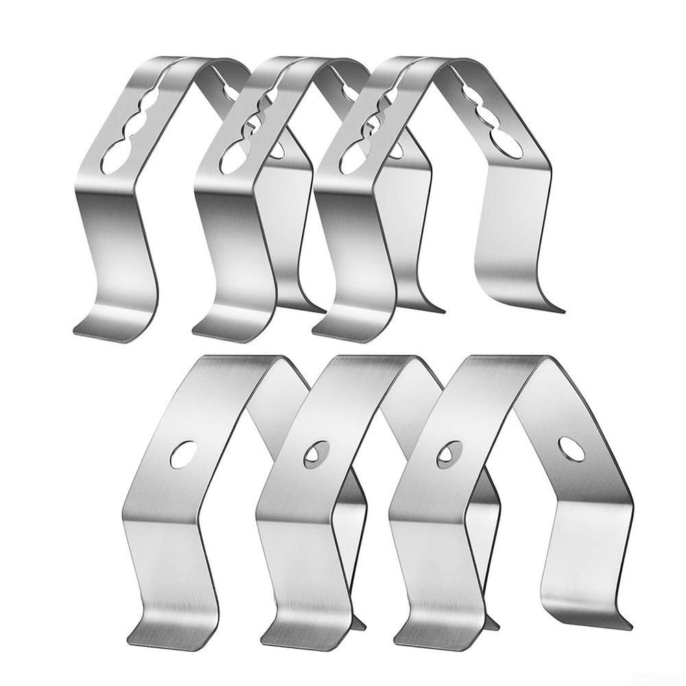 YJDOORPLAY Stainless Steel BBQ Probe Clip Holder Set, 6pcs Thermometer Fixing Clips with 3 Hole Sizes for Maverick iGrill, Secure Meat Temperature Sensor Mount for Outdoor Grilling