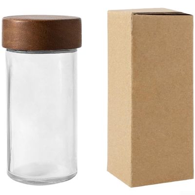 Glass Coffee Storage Jar Featuring Acacia Wood Lid And One Way Degassing Valve To Prevent Oxidation During Bean Aging(A)