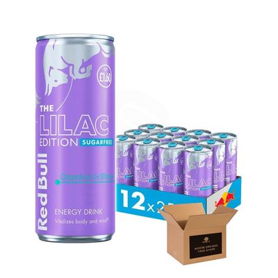 Shopior Energy Drink Can Original, Sugarfree, Zero & Flavoured Editions Bulk Packs | Caffeine Energy Drinks for Gym, Game & Work (Red Bull Lilac Grapefruit & Blossom PM 1.60-250ml-Pack 12)