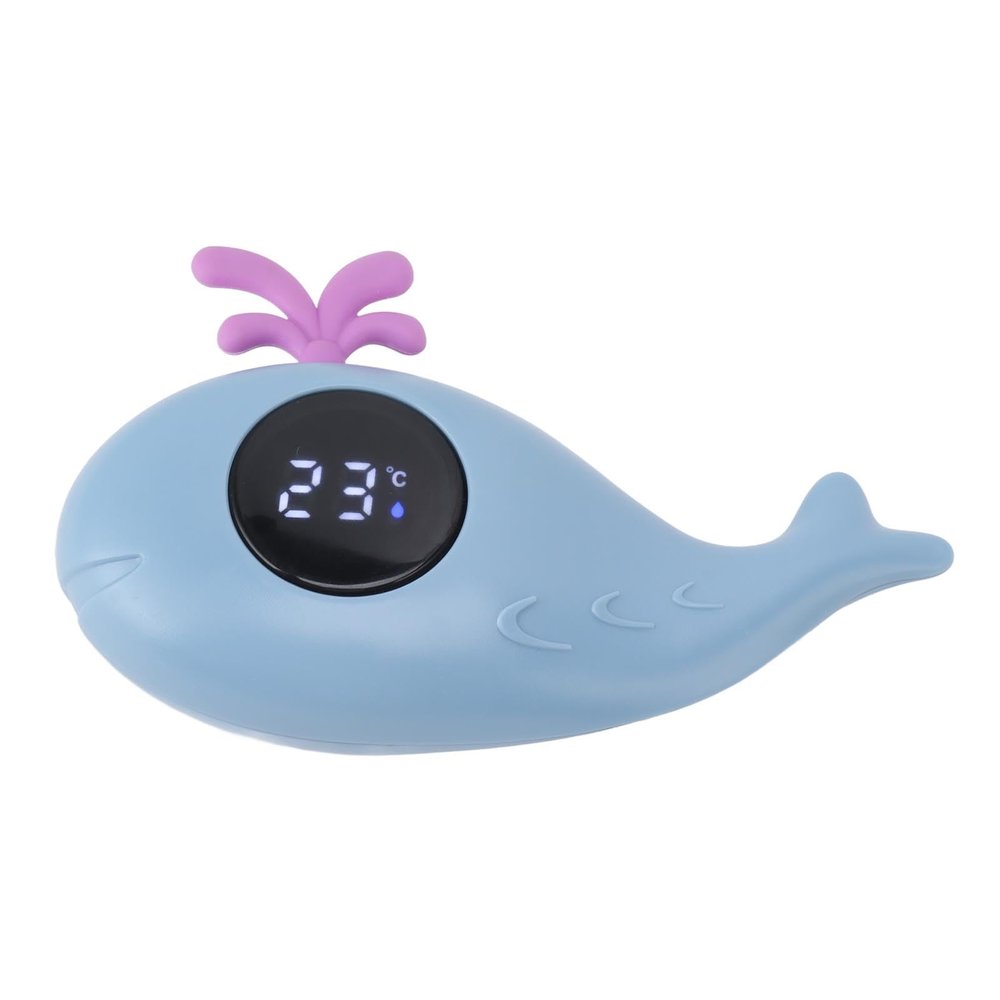 Cryfokt Digital Cute Whale Baby Bath Thermometer Multi Functional Water Measurement for Bathing and Swimming, Safe ABS Material (Blue)
