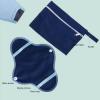 8pcs Portable Foldable Cotton Menstrual Pads Washable Period Cloths with Zippered Storage Bag Friendly Period Products Menstrual Pads view 4