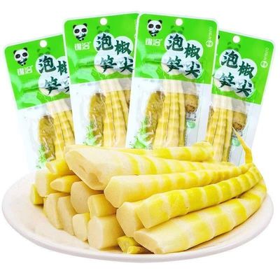 Instant pickled pepper flavor crisp bamboo shoots, Spicy bamboo shoots tip, Hot and sour vegetable food, Chinese specialty snacks, Pickled pickles, Side dish, Condiment, Delicious kimchi (10 packs)