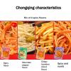 Spicy enoki mushroom, Red oil Flammulina velutipes, Chinese spicy strips, Instant pickled vegetables, delicious kimchi, Chili Sauce, Fresh vegetable snacks gift pack, side dishes, Vegan (30 packs) view 3