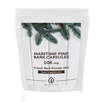 Britvits Maritime Pine Bark Capsules, 106mg, 150 Count, Tablet Form, for Digestive Tract Support, Adult Supplement (90) (30)
