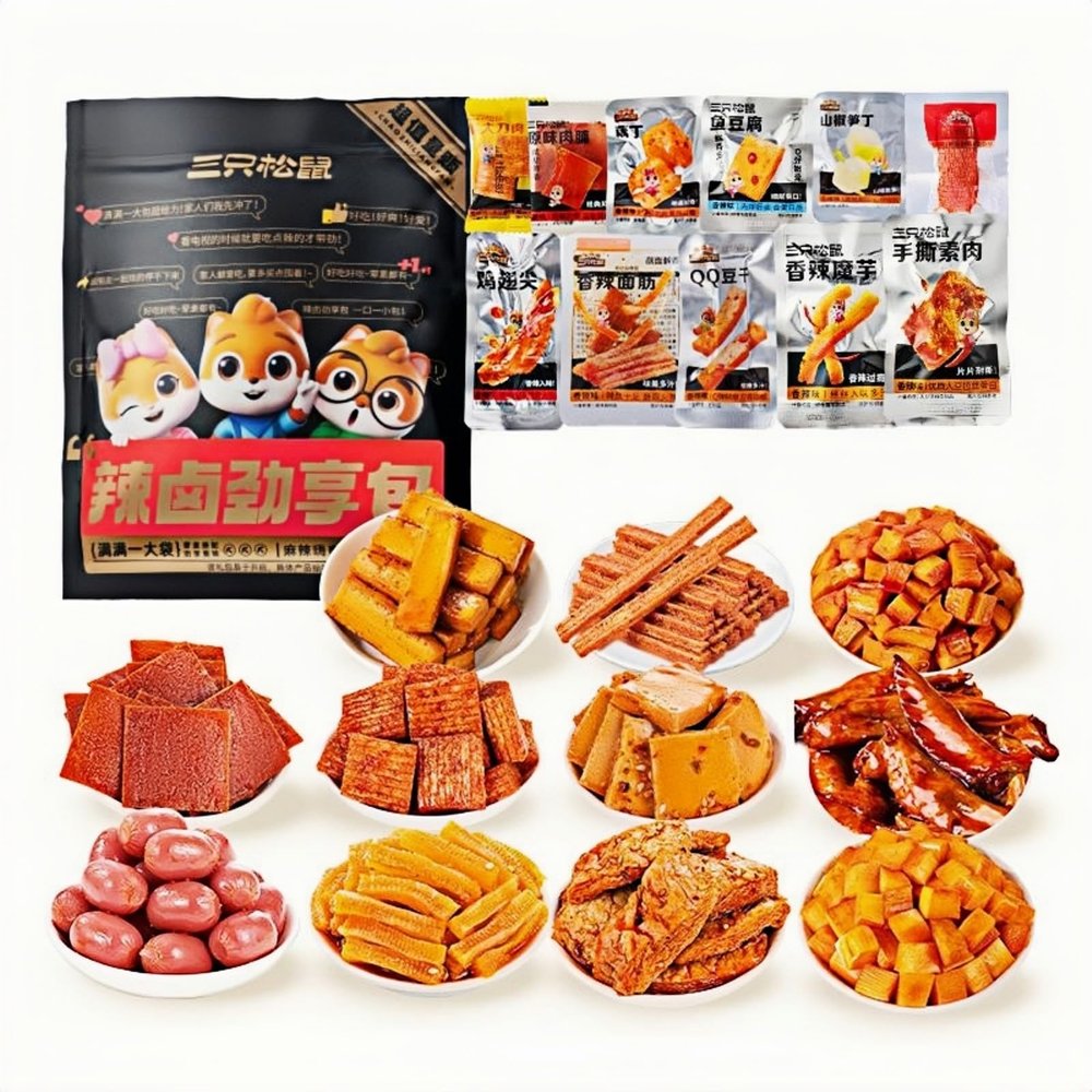 MAFUSE Chinese Style Spicy Braised Snacks Meat VegetableAssortment Party Box Ready To Eat,High Protein Treats Perfect for The Office,Late Night Snacking,Parties,Beer Pairings,and Trave 30Packs 8gEach