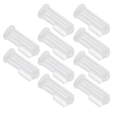 ZDETGU 10pcs Finger Toothbrush, Infant Silicone Soft Finger Toothbrushes for Newborns & Toddlers, Food Grade Tooth & Gum Massage, Transparent Hygienic Design (#3)