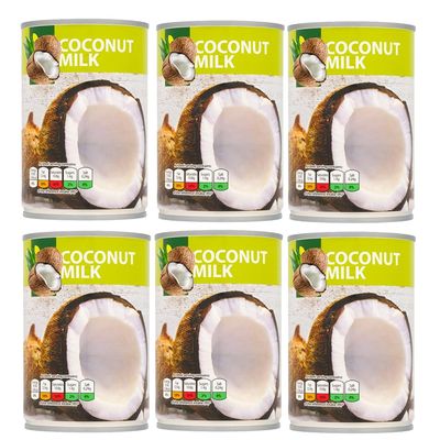Coconut Milk 400ml Creamy Dairy Free Coconut Milk, Vegan Friendly Cooking Ingredient for Curries, Desserts & Drinks - smprd (6 x Tin)