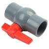 EasyByMall PVC Ball Valve for Water Supply Pipe, Sliding Socket Bond Connector, Red or Gray, Sizes 20mm 25mm 32mm 40mm 50mm view 2