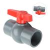 EasyByMall PVC Ball Valve for Water Supply Pipe, Sliding Socket Connection, Red or Gray, Sizes 20mm 25mm 32mm 40mm 50mm view 4