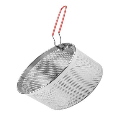 EasyByMall Stainless Steel Pasta Basket with Removable Handle, Vegetable Steamer Strainer for Boiling Noodles, Rice, Dumplings, Fits 2-3 Qt Pots, Dishwasher Safe, Silver