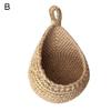 EasyByMall Hanging Wall Basket for Vegetables and Fruits, Handwoven Jute Cotton Rope Storage Organizer, Eco-Friendly Breathable Kitchen Decor view 3