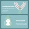 Children's U-Shaped Toothbrush Silicone Toothbrush Baby Mouth Cleaning Manual for Baby, Green, L view 2