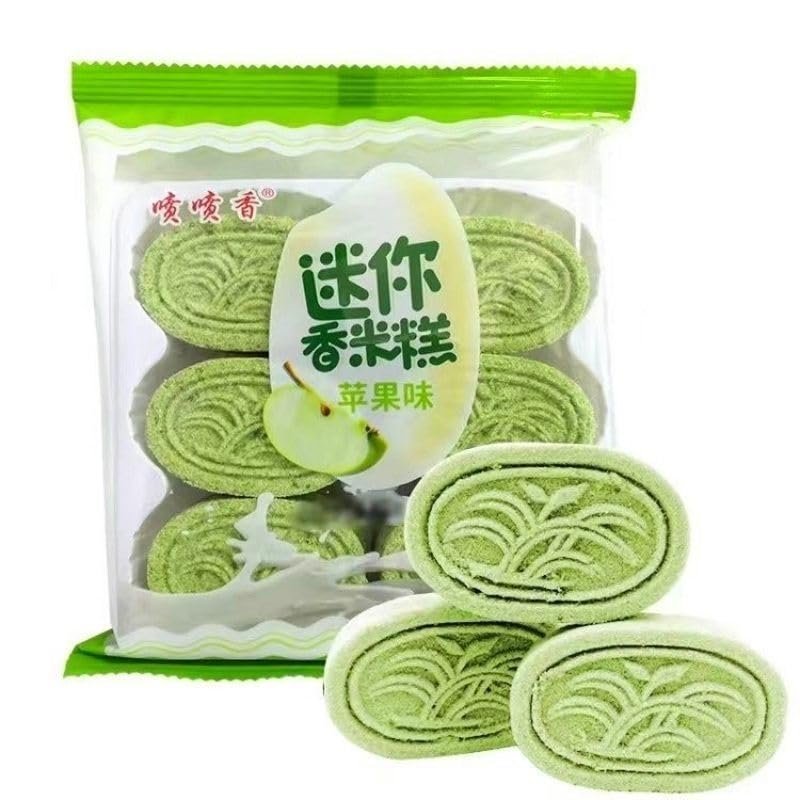 Instant fragrant rice cake, yam millet bean paste cake, Chinese mixed fruit flavor desserts, substitute breakfast biscuits, nutritious coarse grain cookies, Vegan, Dim sum (1 bag,Apple)