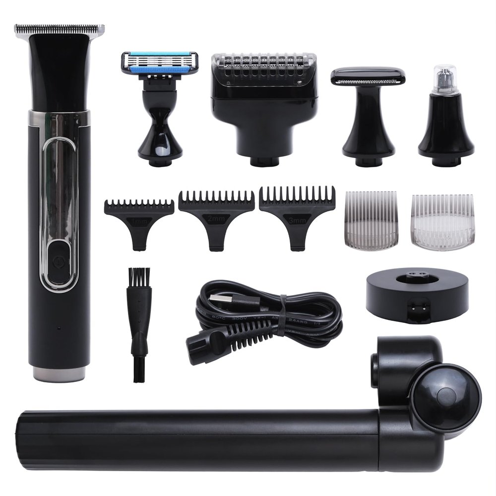 Back Shavers for Men,Electric Body Grooming Kit with Adjustable Extension Handle Waterproof Cordless Body Hair Trimmer for Hair Beard Facial Chin Arm Balls Groin Pubic Hair Smooth Shaving