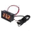 Digital Panel Thermometer with Waterproof Probe Sensor, -50 to 110C Car Gauge for Aquarium Terrarium Vivarium Pool Refrigerator and Industrial(Red)
