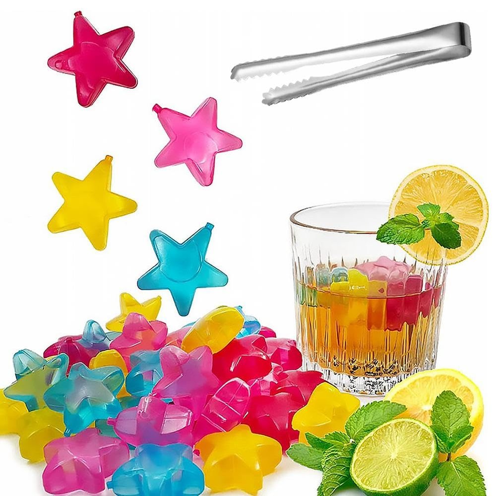 24 Pack Reusable Plastic Ices Cubes For Drinks Like Whiskey,Wine,Vodka or Beer,Filled With Keep Drink Your Col Pure Water,to