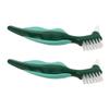 NOLITOY 2pcs Denture Brush with Hard Bristle Double-Sided Cleaning Tool Featuring Ergonomic Handle and Dual Head Design for Effective Plaque Removal Suitable for Travel and Daily Use view 1