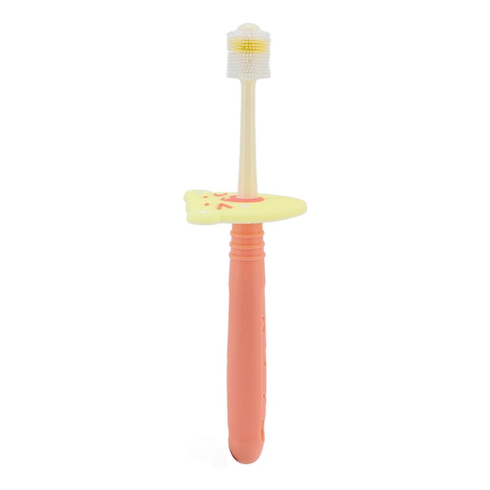 Yinhing 360 Degree Toothbrush Teether Soft Nanomaterial for Infant Oral Care Plaque Removal and Gum Safe PP Material Orange