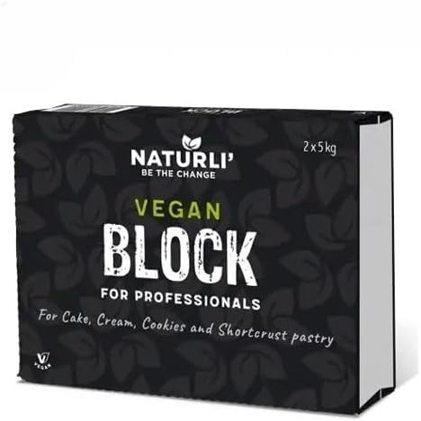 Naturli Vegan Block for Professionals 10kg | Plant-Based Butter Alternative | Vegan Baking Butter for Cakes, Pastries, Croissants & Cookies | Chilled Professional Bakery Supply