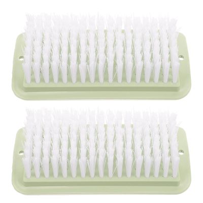 Tofficu Multi-functional Cleaning Brushes Light Green Colour 2pcs with Pp Material, Producing Rich Foam for Shoes and Clothes for Home and Kitchen Use