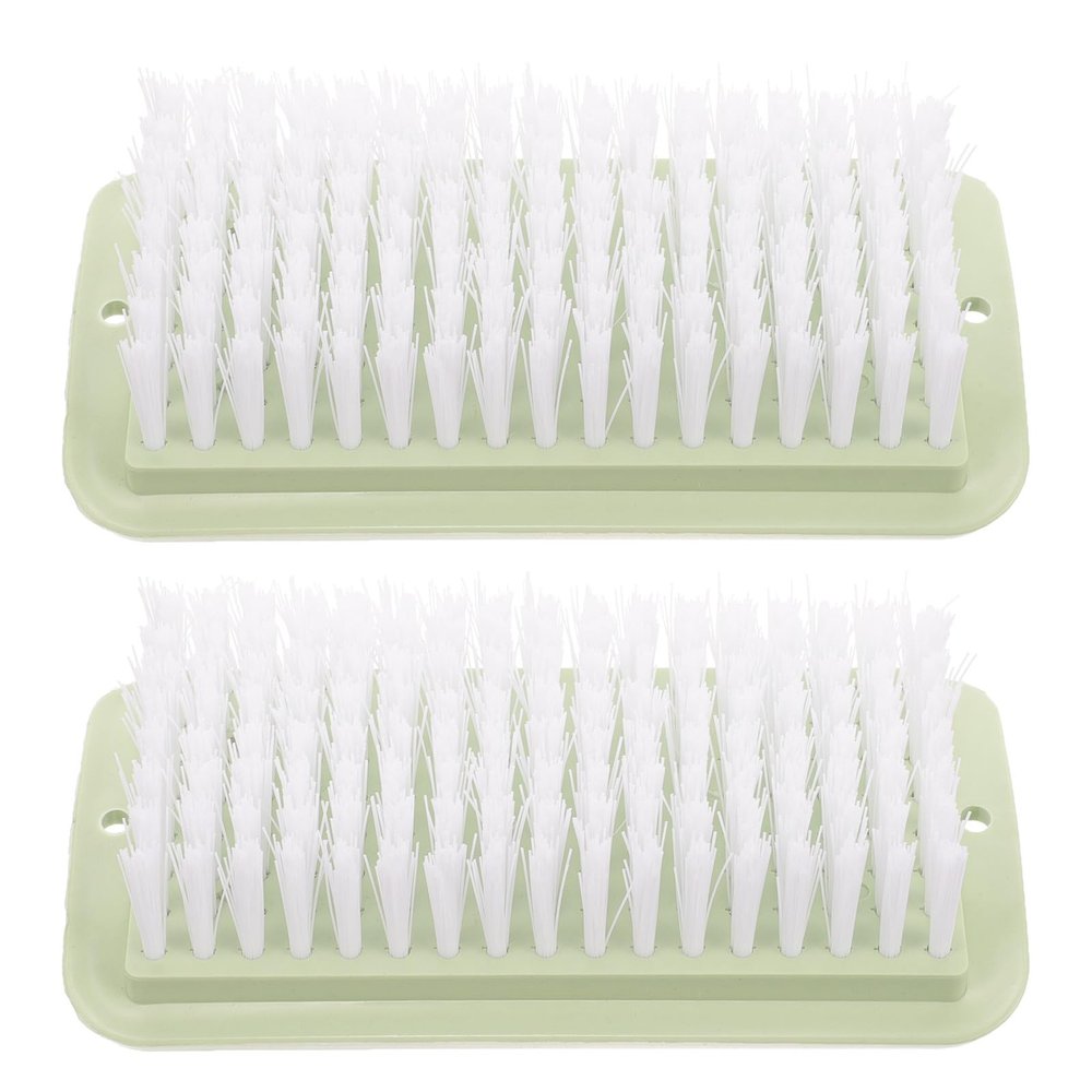 Tofficu Multi-functional Cleaning Brushes Light Green Colour 2pcs with Pp Material, Producing Rich Foam for Shoes and Clothes for Home and Kitchen Use