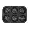 Silicone Hamburger Bun, 6-Cavity Non-Stick Baking Tray for Homemade Burger Buns, Flexible Bakeware with Even Heat Distribution, Dishwasher Safe view 3