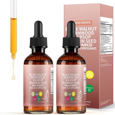 black walnut drops, natural plant extracts, gentle cleansing, 2PCS
