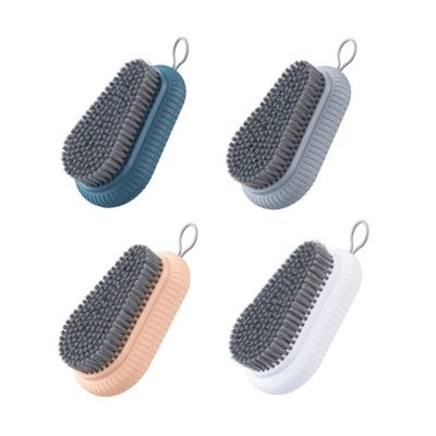 KICHOUSE 4pcs Portable Household Washing Brush Set for Shoes and Clothes Cleaning, Abs Material with No Easy Deformation, for Home and Bathroom Use Random Color