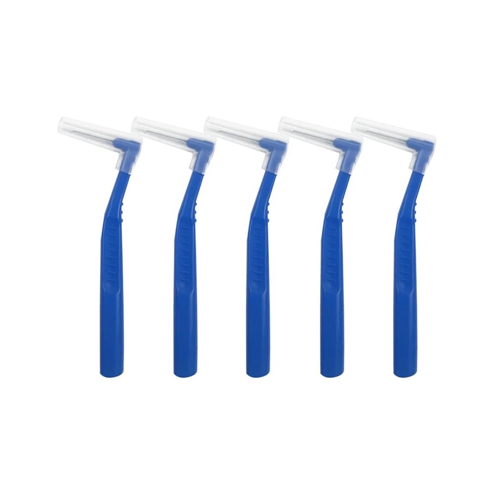 Dental Brushes 5pcs L Shape Interdental Brushes Toothpick Teeth Mini Toothbrush Bracket Cleaning Travel(0.7mm)