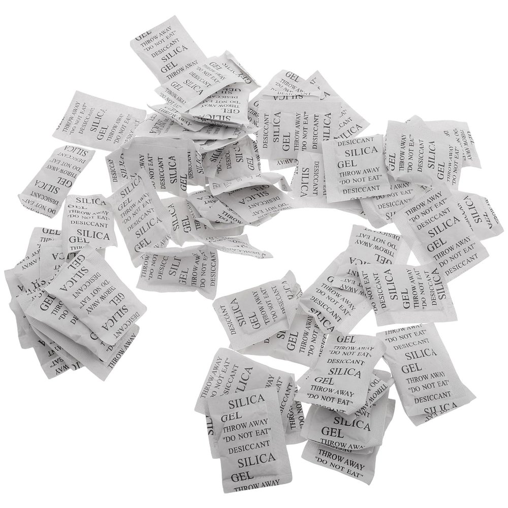 HOMSFOU 50pcs 5 Gram Silica Gel Packets Moisture Absorber for Storage, Food Grade Silica Gel Bags with High Moisture Absorption and Protection for Electronics, Clothing, Shoes