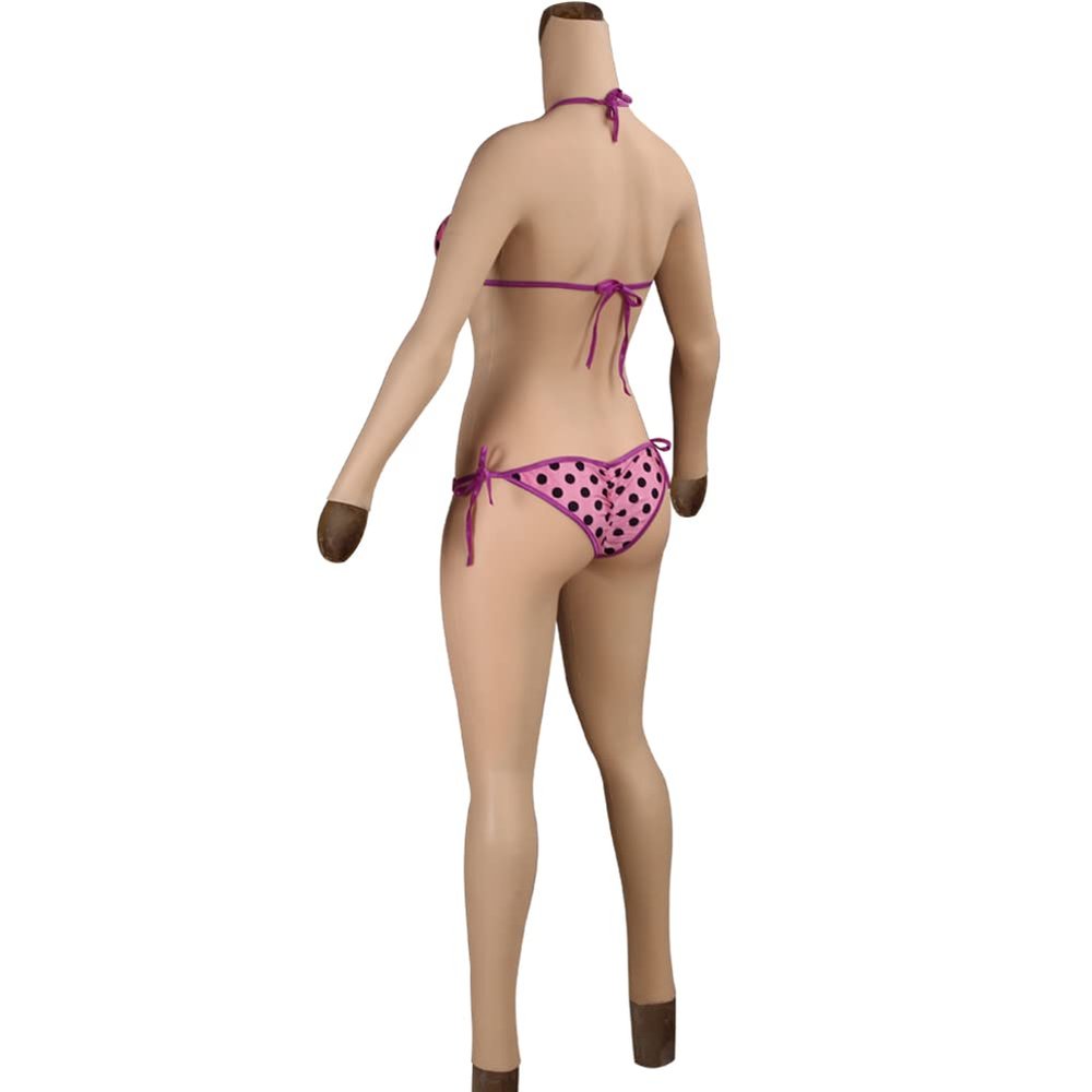 Oil-Free Silicone Body Suit Breastplate for Crossdresser with Insert and Pee Function, Realistic Chest Plate Bodysuit