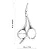 ZJchao Stainless Steel Small Grooming Scissors Nose Hair Trimmer Eyebrow Facial Ear Hair Cutter with Rounded Tip for Safe Precise Trimming (Silver) view 2